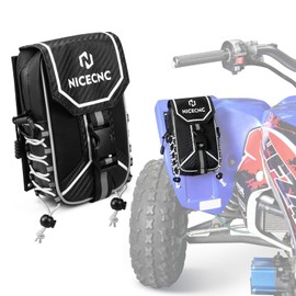 NICECNC YFZ450 Front Fender Bag 500D PVC Waterproof ATV Fender Bag YFZ 450 Accessories Bag Dual-use Storage Bags with Strong Velcro No Drilling Compatible with Yamaha YFZ 450 YFZ450R YFZ450X (Silver)
