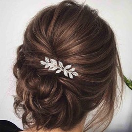 Yheakne Boho Leaf Hair Comb Silver Wedding Headwear Bridal Side Comb Metal Branch Hairpiece Wedding Hair Accessories for Bride and Bridesmaids (Silver)