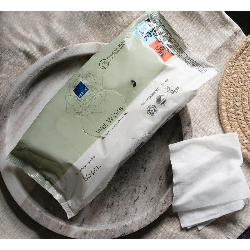 ABENA Wet Wipes, Extra Soft & Comfortable for Sensitive Skin,