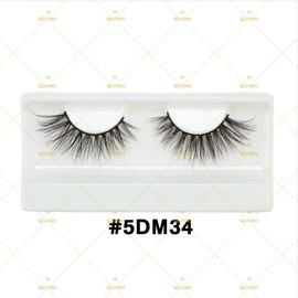 Generic SJ LASHES 5D Mink Lashes #5DM34 Pair of Vegan Black Mink Fur False Eyelashes (5DM34)