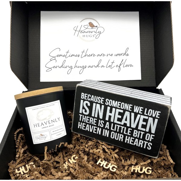 Hug in a Box Care Package, Amber Mist Sympathy Candle