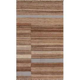 Rug Source Southwestern Collection, 3x5 Kilim Rug, Hand Woven Brown Stripe Rug, Oriental 100% Wool Carpet for Foyer, Entryway and Hallway