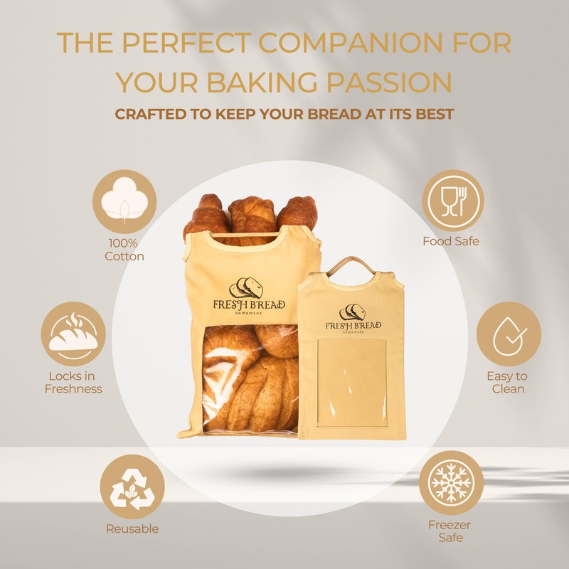 Reusable Linen Bread Bags for Homemade & Sourdough Bread –