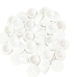 BOPOREAE 3/4 In/19 mm White Plastic Hole Plugs, Snap in Locking Fastener Covers for Kitchen Cabinet Furniture Electric Box, Door Screw Hole Cover, Sheet Metal Tube Pipe Choke Plug, 40PCS