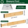 Dunruz 4 Pack Bamboo Drawer Dividers 2.6" High,Adjustable Spring Loaded