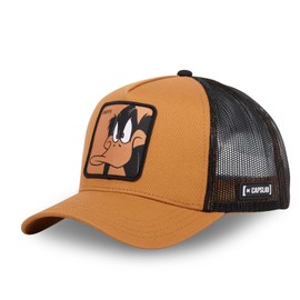 Capslab Daffy Duck Looney Tunes Beige Trucker Cap, Trucker-Daffy-Beige-#33893