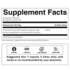 FOLIUS LABS Clean Label Milk Thistle Extract with 80% Silymarin – Supports Liver Health and Immune System – Liver Detox Supplement – 120 Veg Capsules