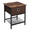 VASAGLE ULET203B01 End Tables, 1-Pack, Rustic Brown, Black