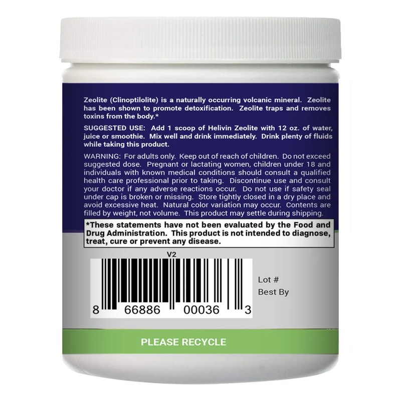 Helivin Zeolite for Detoxification – 8 oz. powder