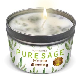Magnificent 101 Long-Lasting Pure Sage Smudge Candle | 6 Oz - 35-Hour Burn | Essential Oils, 100% Natural Ingredients | Smoke Free, Petroleum Free Candle to Cleanse Your Home