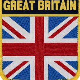 UK Shield Great British Union Jack Flag Patch Embroidered National Badge Applique Fastener Hook and Loop Emblem