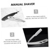Baluue 2pcs Stainless Steel Manual Shaving Razor Foldable Beard Hair