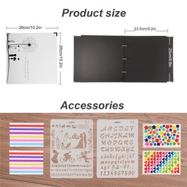 THXMADAM Scrapbook Photo Album Wedding Guest Book DIY Memory Book with 50 Black Pages Present for Valentines Mothers Anniversary Day Birthday Christmas Gift for Wife Mum Daughter Girlfriend