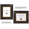 Golden State Art, 8x10 Frame for 6x8 Diploma/Certificate, Black Gold