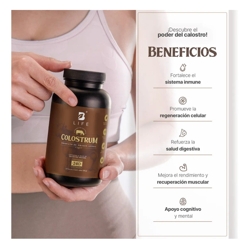 Calostro Bovino De 240 Cápsulas De 700 Mg. 100% Puro.
