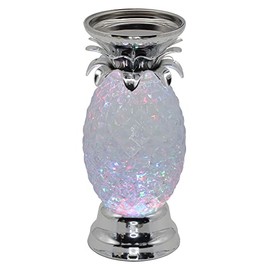 YAKii 9.5" Pineapple LED Color Changing Shine Lava Lamp,Swirling Water Waves Lamp Kid Safe Battery/USB Cable Operated,Table Lamp Candle Holder Table Decoration Silver