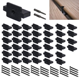 CNQLIS 300PCS Hidden Deck Fasteners Fasteners T Clips, Universal Nylon Clips Decking Fasteners for Installing Composite Deck Boards with Screws and Drill Bits