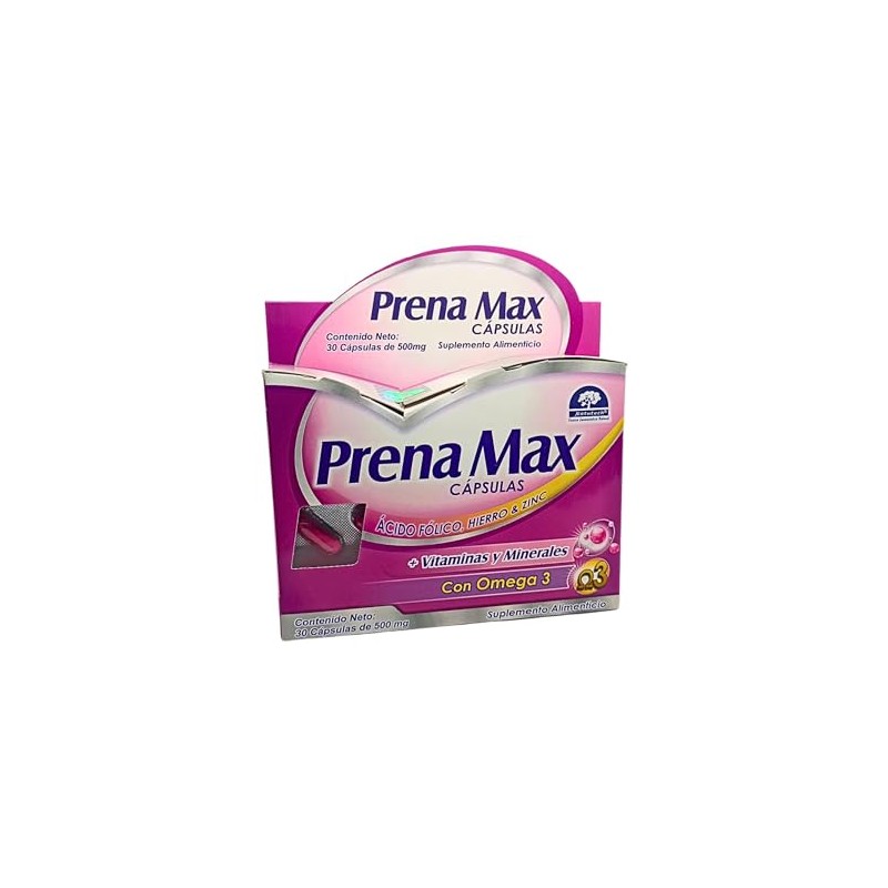 Natutech Prena Max 30 cápsulas Suplemento Cuidado Prenatal para Mujeres