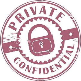 Private Confidential Lock Grunge Stamp Sign Sticker Decal Design 5" X 5"