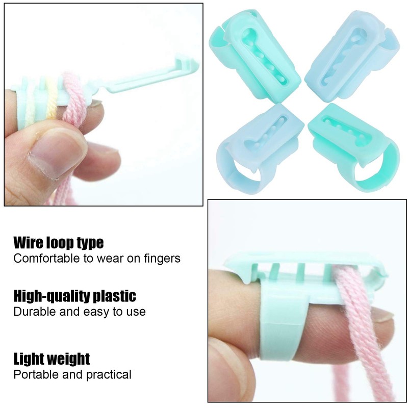 4 Pieces Yarn Guide, Guide Knitting Finger Holder, Plastic Yarn