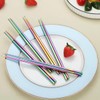 Evanda Rainbow Chopsticks, 10 Pairs Reusable Chop Sticks, Metal Chopsticks,
