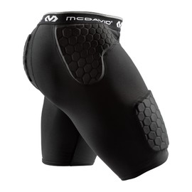 McDavid Pantalones Cortos de compresión Acolchados con Almohadillas para Orejas Hex. Medias de Doble Densidad con Cadera, coxis, Acolchado para Muslos. para Hombres y Mujeres. con Bolsillo para Tazas