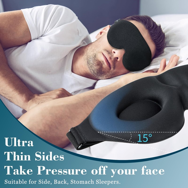ZGGCD Sleep Mask for Side Sleeper, Light Blocking Sleeping Eye