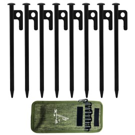 Heavy Duty 8-Inch Steel Tent Stakes - Set of 8, Durable Camping Pegs for Robust and Reliable Fastening