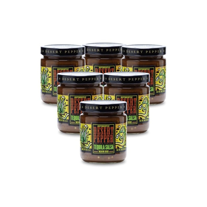 Desert Pepper Tequila Salsa with Tomatoes, Jalapenos, and Premium Tequila.