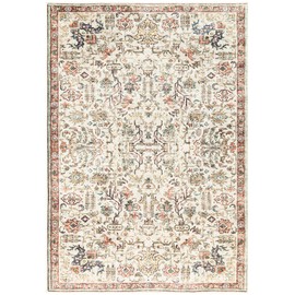Keen Home Design 6x9 Rug - Machine Washable Area Rug with Non-Slip Backing, Ideal for Living Room, Dining Room, Bedroom - Vintage, Easy Clean, Durable, Low Pile Rug - (6' x 9')