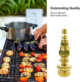 Qnbes 1lb Propane Disposal Adapter Fitting with 1/4" Quick Connect Disconnect Adapter Plug, Connect 1lb Camping Grill Stove 5-40lb Tanks for Portable BBQ Grill Bubby Heater Hook Up RV Trailer