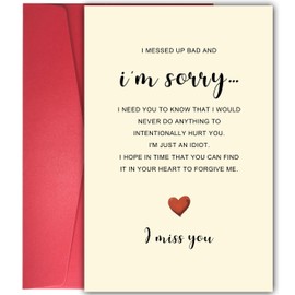 YIWANSIN Funny Poem Apology Card for Him Her, Let's Make Up Card for Friends Family, Forgive Me Card for Men Woman, I Messed Up Bad And I'm Sorry