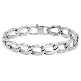 Oxford Ivy Mens Stainless Steel Chain Link Bracelet 8 1/2 inches