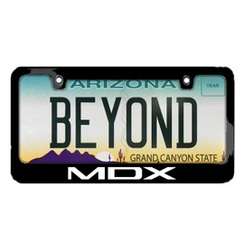 iPick Image for Acura MDX Logo in UV LED Printed on Black Metal License Plate Frame