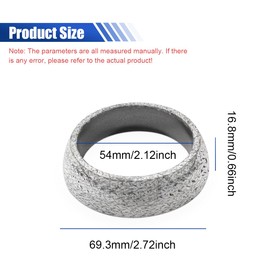 ID 54mm Car Exhaust Manifold Gasket, Graphite Exhaust Flange Muffler Gaskets Replacement, Automotive Exhaust Ring Donut Gaskets Seal Mufflers to Prevent Leaking Between Exhaust-Manifold & Exhaust-Pipe