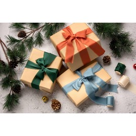 AOKSUNOVA 3.8 cm Ribbon Wedding Gift Ribbon Fabric Wide Satin Ribbon White Fabric Ribbon Wide Silk Ribbon