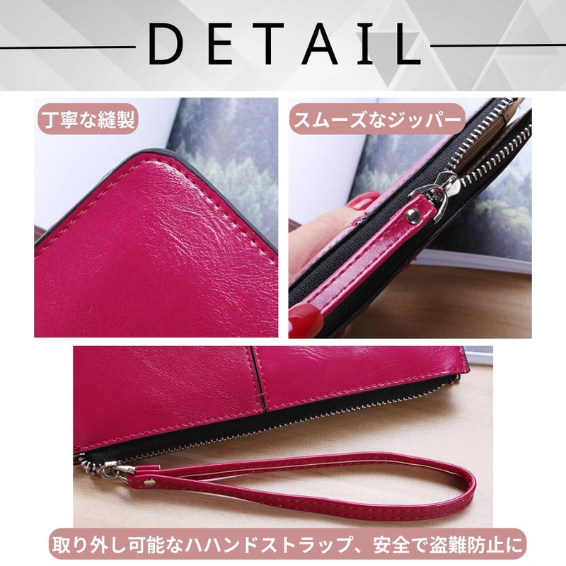 Capprecier Long Wallet, Compact Wallet, Women's, Zipper, Clutch, Slim Wallet,