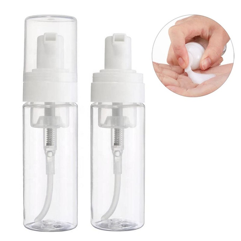 3 x Empty Foam Pump Bottle 100ml Clear Plastic Refillable