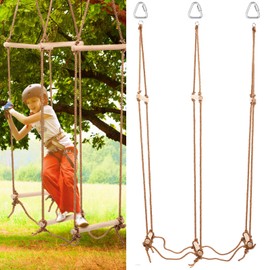 Simgoing Climbing Rope Ninja Ladder for Kids, Playset Ladder for Ninja Warrior Obstacle Course Accessories, Rickety Bridge, Playground Treehouse Swing Indoor Outdoor