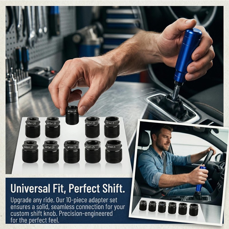 Gear Shift Knob Adapter Kit – 10 Pack Fits M10x1.25