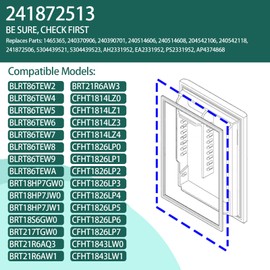 241872513 Refrigerator Door Gasket Replacement, Compatible with Frigidaire, Electrolux, Ken-More, Freezer Door Seal Part Replaces 1465365, 241872506, 240542118, 240390701, 5304439523, White