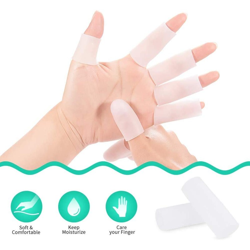 Mcvcoyh Gel Finger Supporter (12 Pieces), Finger Protection Cap, Knuckle