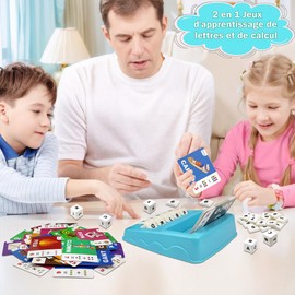 French Spelling Game, Montessori Toy from 3 4 5 Years French Learning Games Children's Toy with 64 Flash Cards Educational Toy for Preschool Language Learning Gift First Day at School