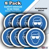 8 Pack - Eye Protection Must Be Worn Stickers -
