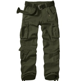 Men's BDU Casual Military Pants, Tactical Wild Army Combat ACU Rip Stop Camo Cargo Work Pants Trousers with 8 Pockets #7533 Army Green 40
