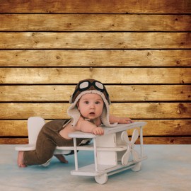 Yeele 12x8ft Fabric Rustic Wood Photography Backdrop, Retro Brown Wooden Barn Natural Background Cloth Vintage Baby Shower Birthday Party Supplies Photoshoot Portrait Studio Photo Booth Props