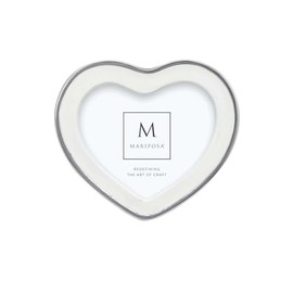 SIGNATURE WHITE HEART FRAME | WHITE | BRILLANTE | FRAMES | DECORATIVE FRAMES | RECYCLED SANDCAST ALUMINUM | HANDMADE IN MEXICO