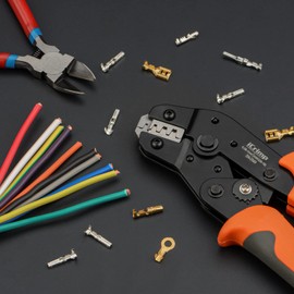 iCrimp SN-2549 Ratcheting Wire Crimping Tools for JST ZH 1.5mm, PH 2.0mm, XH 2.5mm, VH 3.96mm, JWPS 4.0mm Pitch, Dupont 2.54mm Pitch Open Barrel Terminals, AWG28-18 (0.08-1.0mm²)
