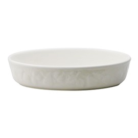 Suzuki 0384-428211 Mino Ware Au Gratin Dish, Doria Plate, Heat Resistant, Oven Safe, Approx. 7.9 x 5.1 x 1.6 inches (20 x 13 x 4 cm), Includes Cork Trivet, White