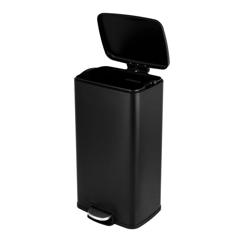 MEGACASA 8 Gal./30 Liter Rectangular Matt Black step-on Trash Can